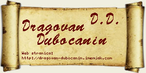 Dragovan Dubočanin vizit kartica